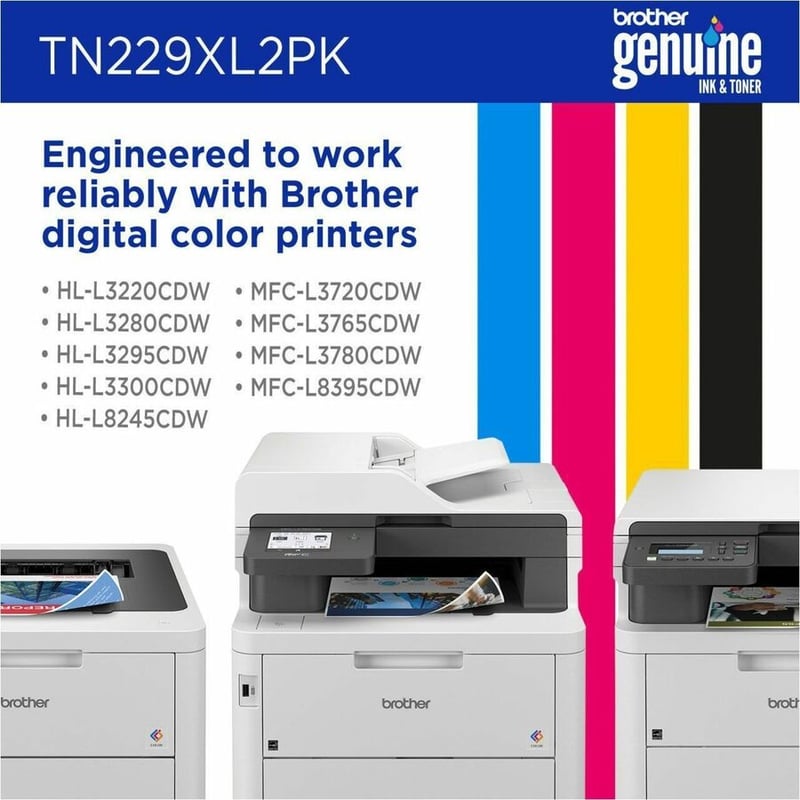 Brother Genuine TN229XL2PK High-yield Black Toner Cartridge Twin-Pack - Thumbnail 5