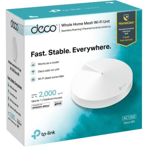 TP-Link Deco M5(1-pack) - AC1300 Whole Home Mesh Wi-Fi Unit - Thumbnail 2