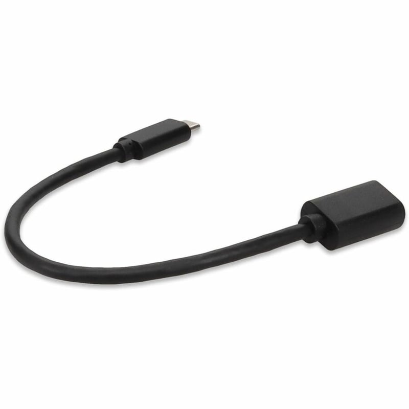 AddOn 1ft USB-C Male to USB 3.0 (A) Female Black Cable - Thumbnail 5
