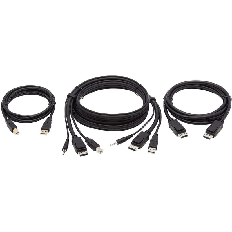 Tripp Lite by Eaton DisplayPort KVM Cable Kit - DP USB 3.5 mm Audio (3xM/3xM) + USB (M/M) + DP (M/M) 4K 6 ft. (1.83 m) Black - Thumbnail 2