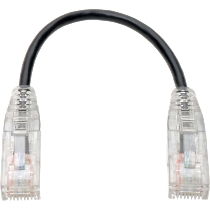 Eaton Tripp Lite Series Cat6 Gigabit Snagless Slim UTP Ethernet Cable (RJ45 M/M), PoE, Black, 8-in. (20.32 cm) - Thumbnail 4