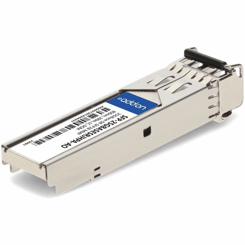 AddOn Juniper Networks&reg; JNP-SFP-25G-SR and HP&reg; 845398-B21 Compatible TAA Compliant 25GBase-SR SFP28 Transceiver (MMF, 850nm, 100m, LC, DOM)