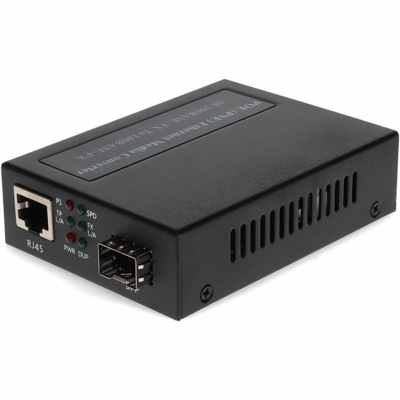 AddOn 10/100Base-TX(RJ-45) to 100Base-FX(LC) MMF 1310nm 2km PoE Media Converter - Thumbnail 1