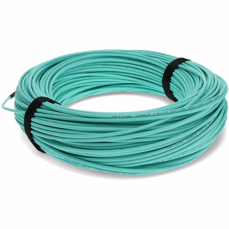 AddOn 65m MPO/UPC to MPO/UPC Aqua OM4 OFNR (Riser-Rated) 12-Strand Fiber Patch Cable - Thumbnail 3
