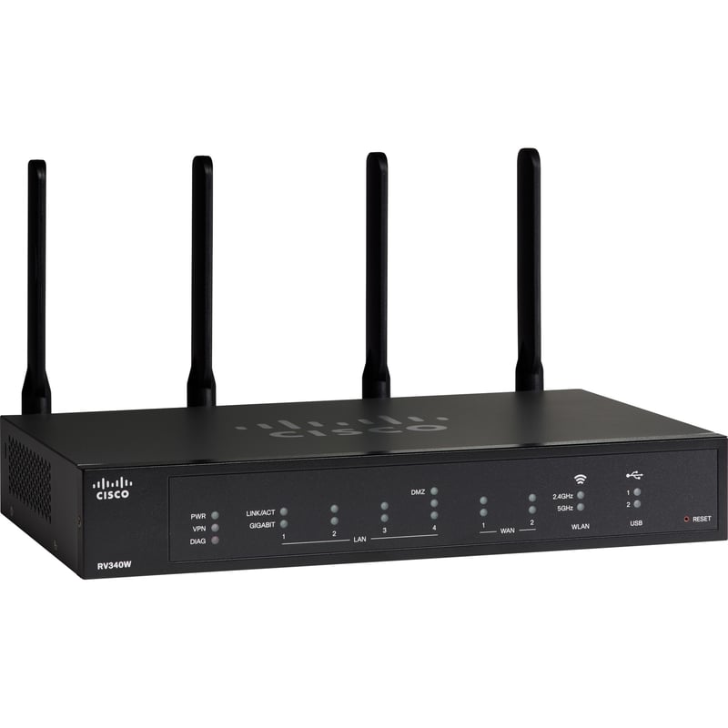 Cisco RV340W Wi-Fi 5 IEEE 802.11ac Ethernet Wireless Router - Refurbished - Thumbnail 1