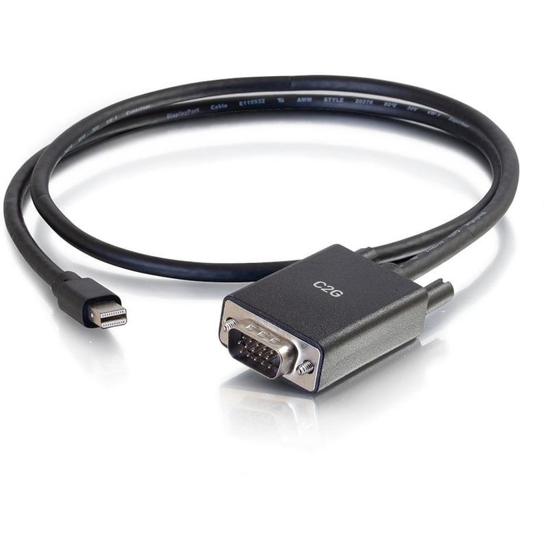 C2G 3ft Mini DisplayPort to VGA Adapter Cable Black - Thumbnail 1