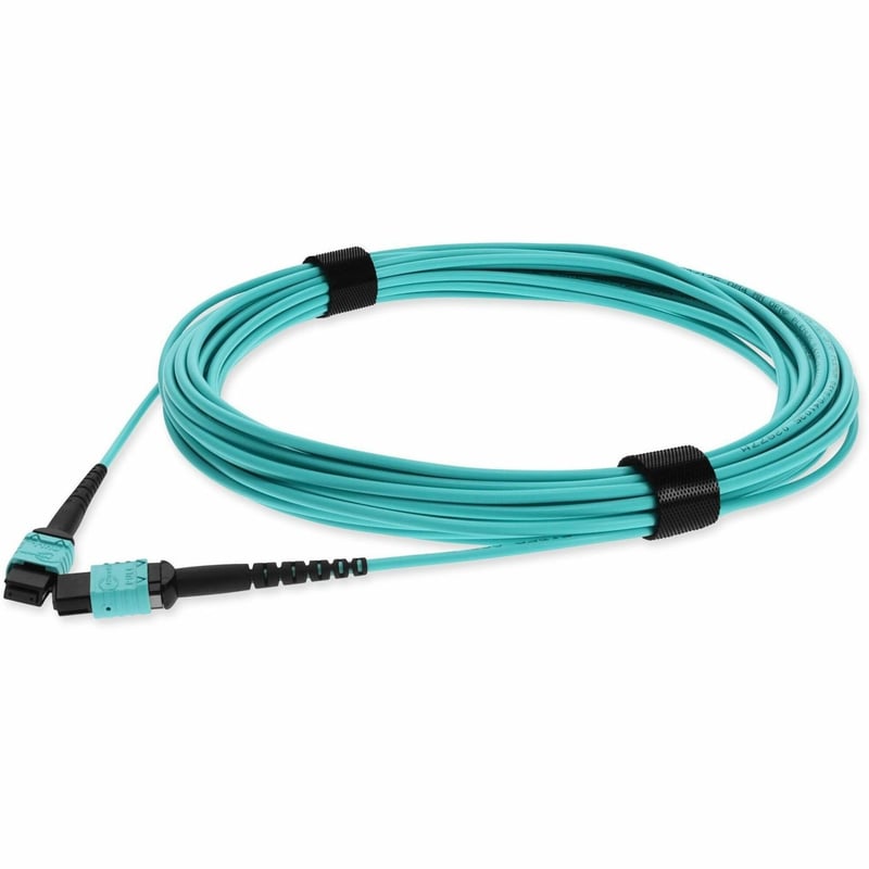 AddOn 12m MPO/UPC to MPO/UPC Aqua OM4 OFNR (Riser-Rated) 12-Strand TAA Fiber Patch Cable - Thumbnail 1