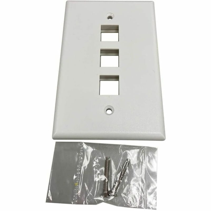 Tripp Lite by Eaton Safe-IT 3-Port Single-Gang Keystone Wall Plate, Antibacterial, Ivory Matte, TAA - Thumbnail 2