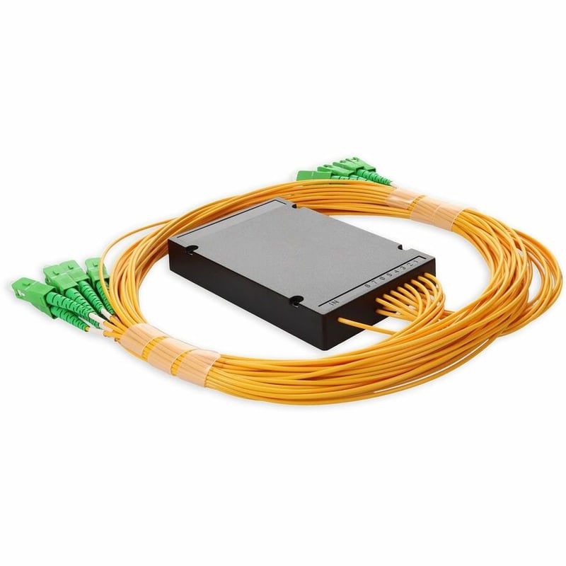AddOn Single 1xASC 1x (Male) to 16xASC (Male) Yellow OS2 Simplex Fiber Splitter Box with 1.5m pigtails - Thumbnail 3