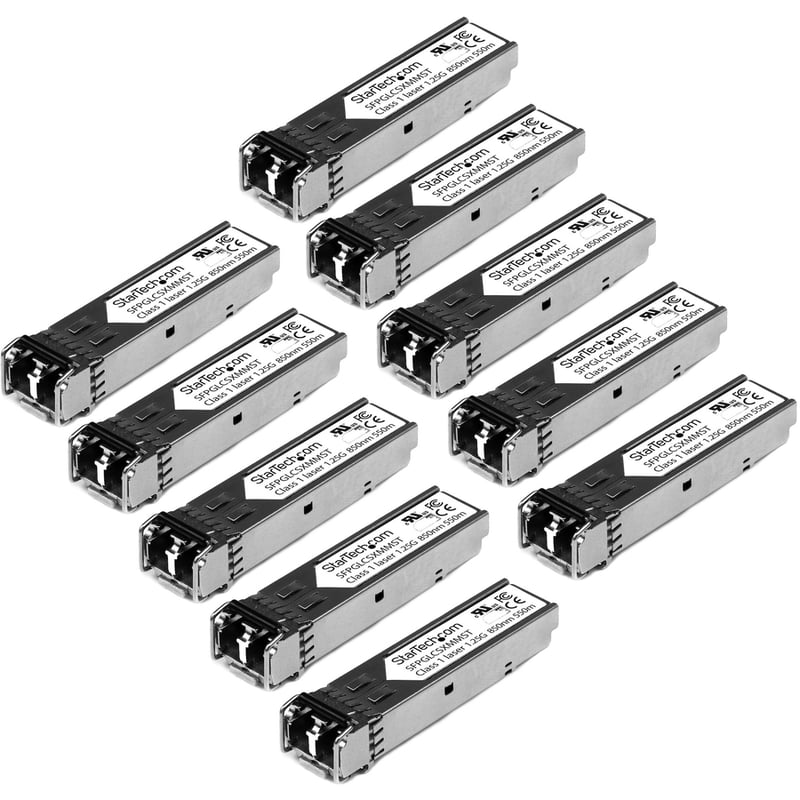 StarTech.com Cisco GLC-SX-MM Compatible SFP Module 10 Pack - 1000BASE-SX - 1GbE Gigabit Ethernet SFP Multimode Fiber MMF Optic Transceiver - Thumbnail 2