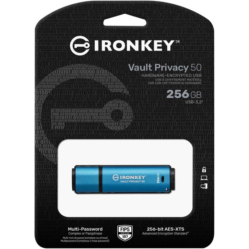 IronKey Vault Privacy 50 Series 256GB USB 3.2 (Gen 1) Type A Flash Drive - Thumbnail 2