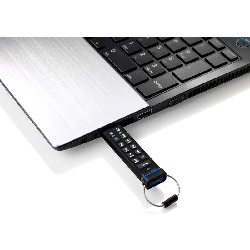iStorage datAshur 32 GB Secure Flash Drive | Password protected | Dust & Water Resistant | Portable | Hardware Encryption | USB 2.0 | IS-FL-DA-256-32 - Thumbnail 3