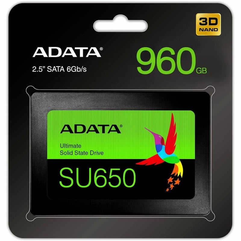 Adata Ultimate SU650 960 GB Solid State Drive - 2.5" Internal - SATA (SATA/600) - Black - Thumbnail 5