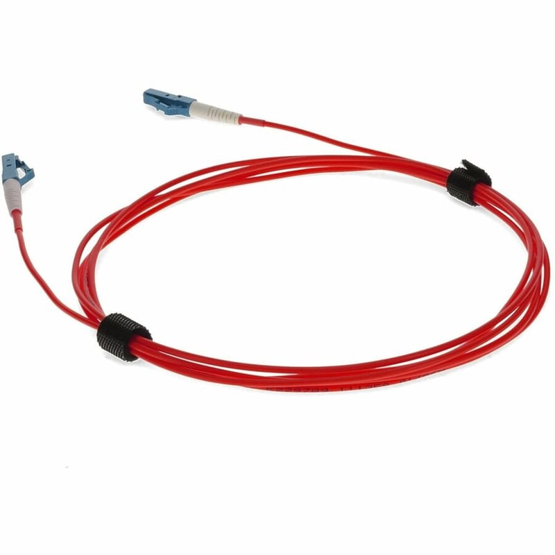 AddOn 2m LC to LC Red OS2 Simplex OFNR (Riser-Rated) SMF Fiber Patch Cable - Thumbnail 3