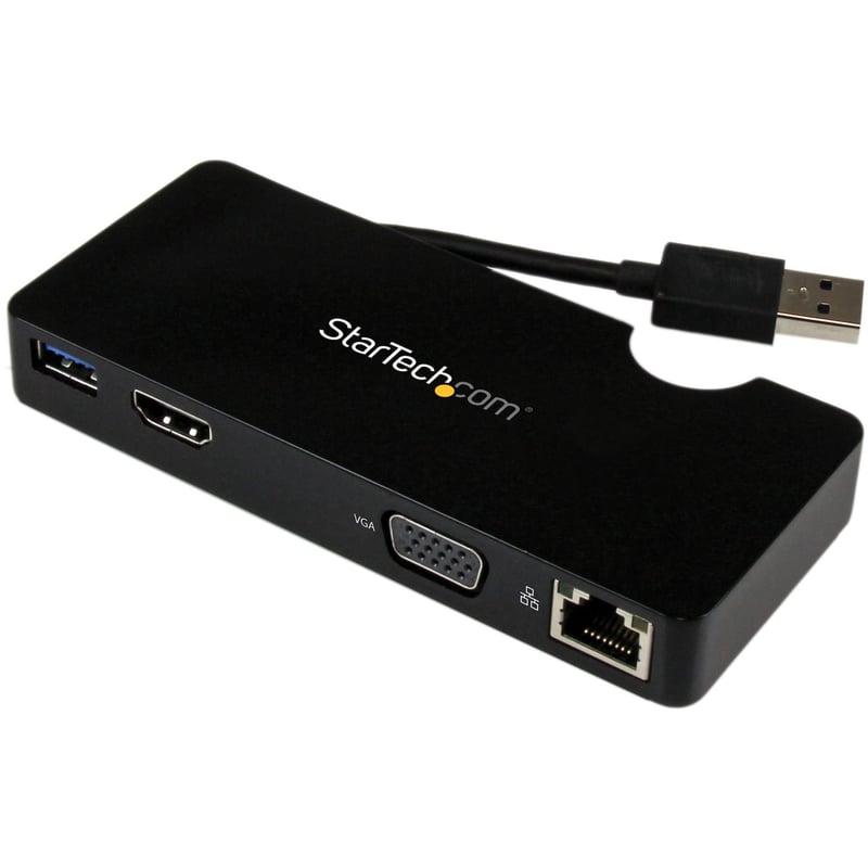 StarTech.com Travel Docking Station for Laptops - HDMI or VGA - USB 3.0 - Portable Universal Laptop Mini Dock - Thumbnail 1