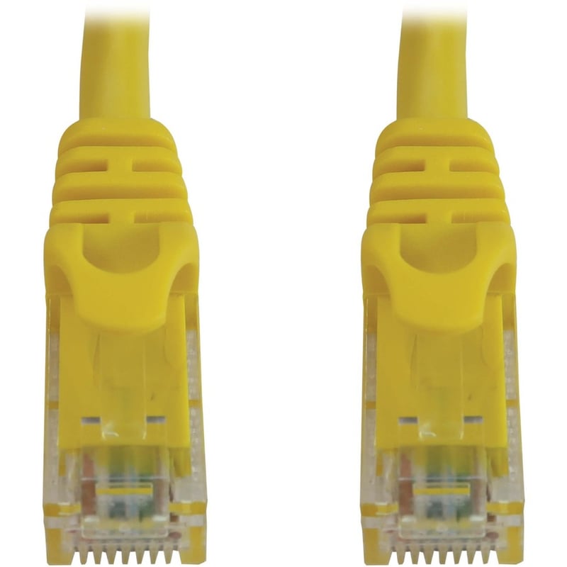 Eaton Tripp Lite Series Cat6a 10G Snagless Molded UTP Ethernet Cable (RJ45 M/M), PoE, Yellow, 25 ft. (7.6 m) - Thumbnail 2