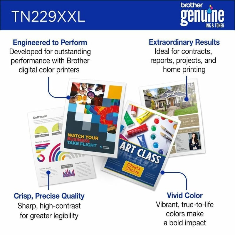 Brother Genuine TN229XXLBK Super High-yield Black Toner Cartridge - Thumbnail 4