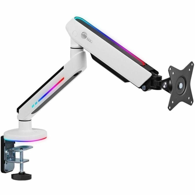 SIIG Mounting Arm for Monitor, Flat Panel Display, Curved Screen Display - White - Landscape/Portrait - Thumbnail 1