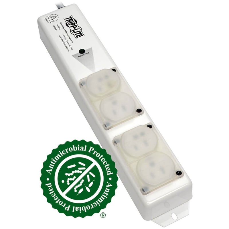 Tripp Lite by Eaton Safe-IT UL 60601-1 Medical-Grade Power Strip for Patient-Care Vicinity 4 15A Hospital-Grade Outlets Safety Covers 15 ft. Cord - Thumbnail 1