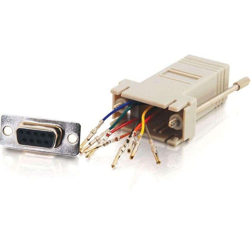 C2G RJ45 to DB9 Female Modular Adapter - Gray - Thumbnail 1
