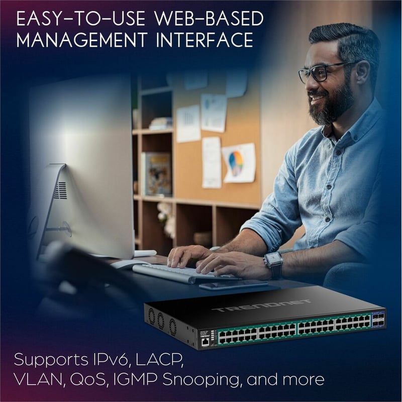 TRENDnet Web Smart TPE-3524SF Ethernet Switch - Thumbnail 3