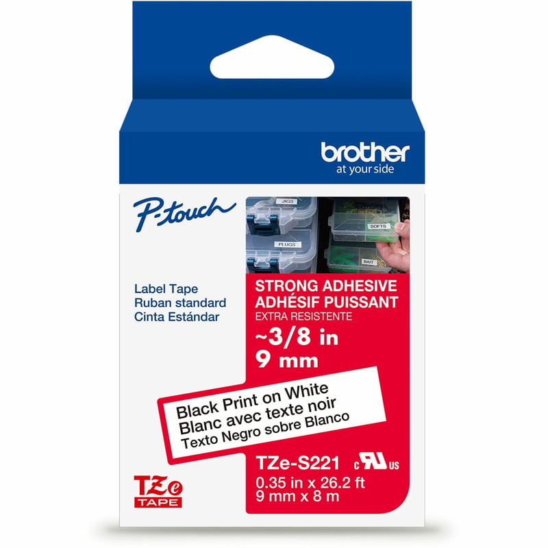BLACK/WHITE STRONG AD 9MM ON WHITE EXTRA-STRENGTH LAMINATED T - Thumbnail 1