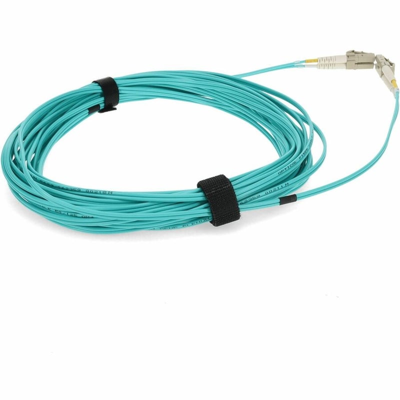 AddOn 10m LC to LC Aqua OM4 Duplex OFNP (Plenum-Rated) TAA Fiber Patch Cable - Thumbnail 5