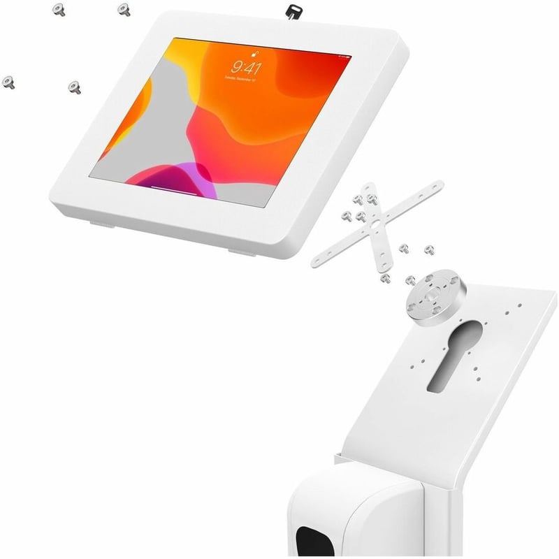 CTA Digital Premium Locking Floor Stand Kiosk with Automatic Soap Dispenser (White) - Thumbnail 5