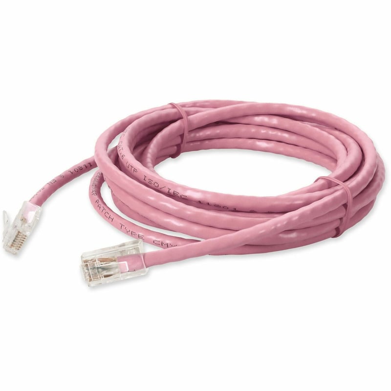 AddOn 1ft Pink CAT 6 PVC Ethernet Cable Non-Booted RJ-45 M/M - Thumbnail 1