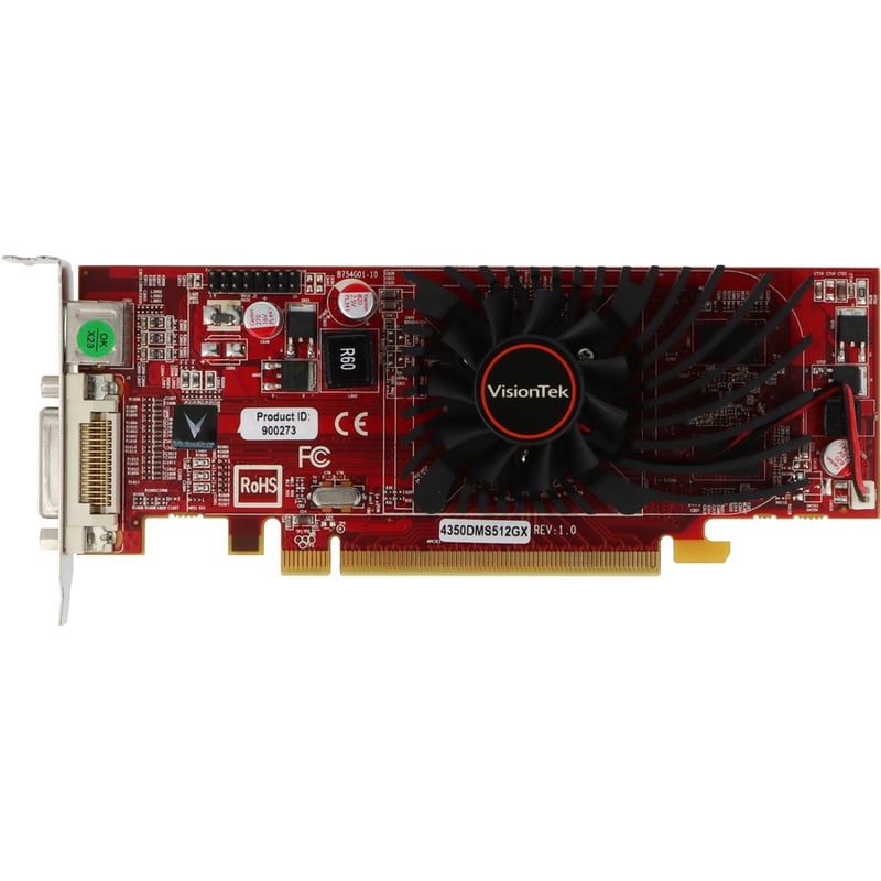VisionTek Radeon 4350 SFF 512MB DDR2 (2x DVI-I, TV Out) w/ 2x DVI-I to VGA Adapter - Thumbnail 2
