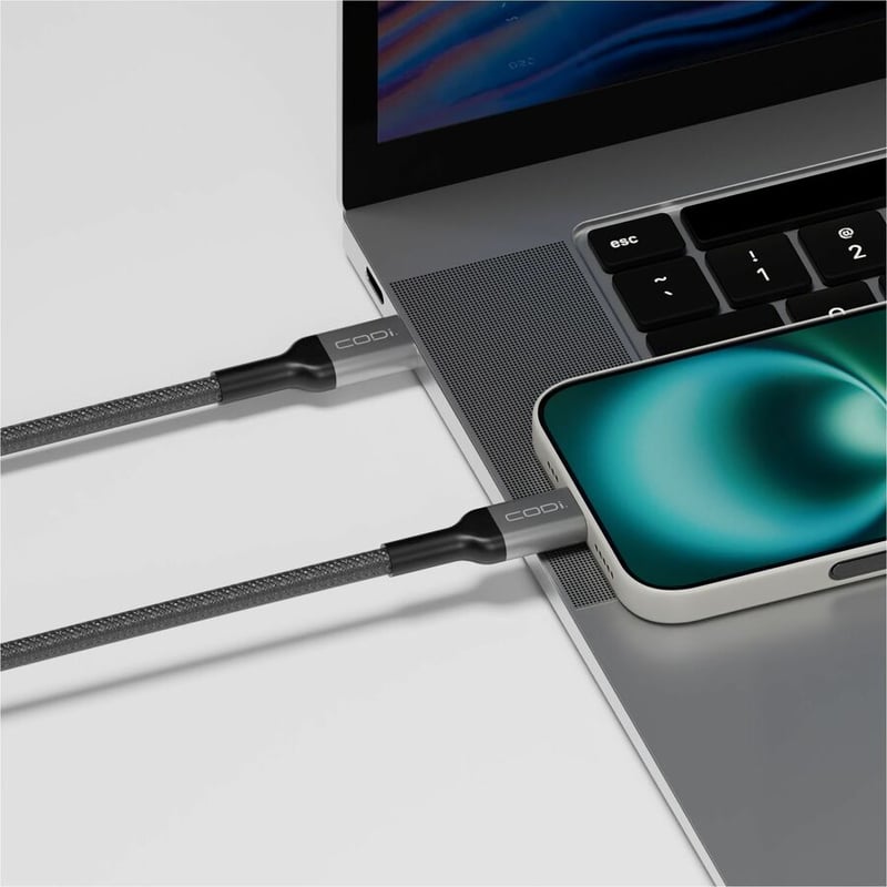 CODi 6' USB-C to USB-C Braided Nylon Charge & Sync Cable - Thumbnail 5