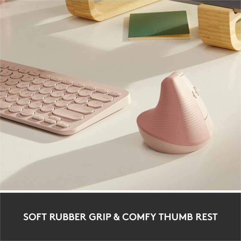 Logitech Lift Vertical Ergonomic Mouse (Rose) - Thumbnail 2