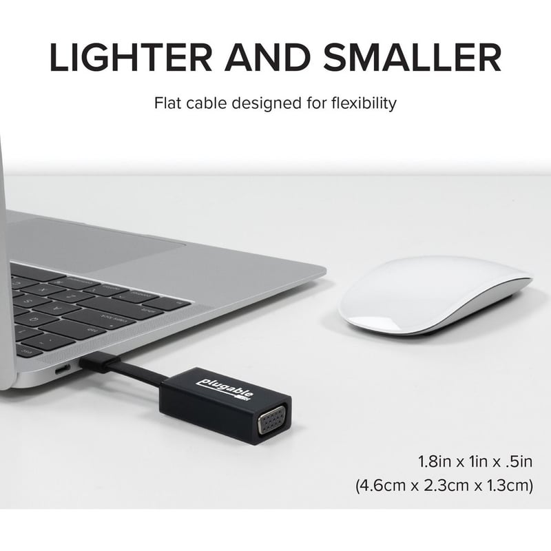 Plugable USB C to VGA Adapter, Thunderbolt 3 to VGA Adapter Compatible with Macbook Pro, Windows, Chromebooks, 2018 iPad Pro, Dell XPS, and more - Thumbnail 4