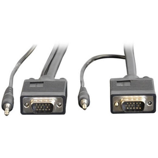 Eaton Tripp Lite Series VGA High-Resolution RGB Coaxial Cable with Audio (HD15 and 3.5mm M/M), 10 ft. (3.05 m) - Thumbnail 2