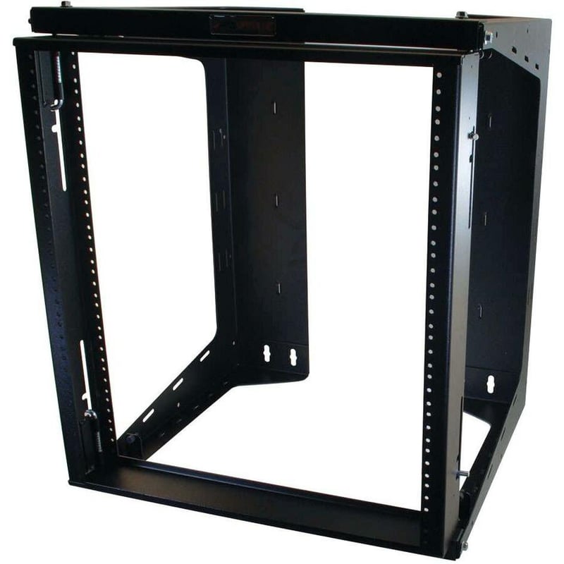 C2G APW 12u x 18in Swing Out Wallmount Rack - Black - Thumbnail 1