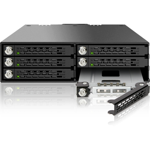 Icy Dock ToughArmor MB996SK-6SB Drive Enclosure for 5.25" - Serial ATA/600 Host Interface Internal - Black