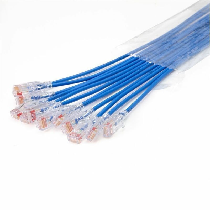 Ortronics EZ Patch Flat Pack Reduced Diameter CAT6 3ft, 24 Pack, Blue - Thumbnail 1