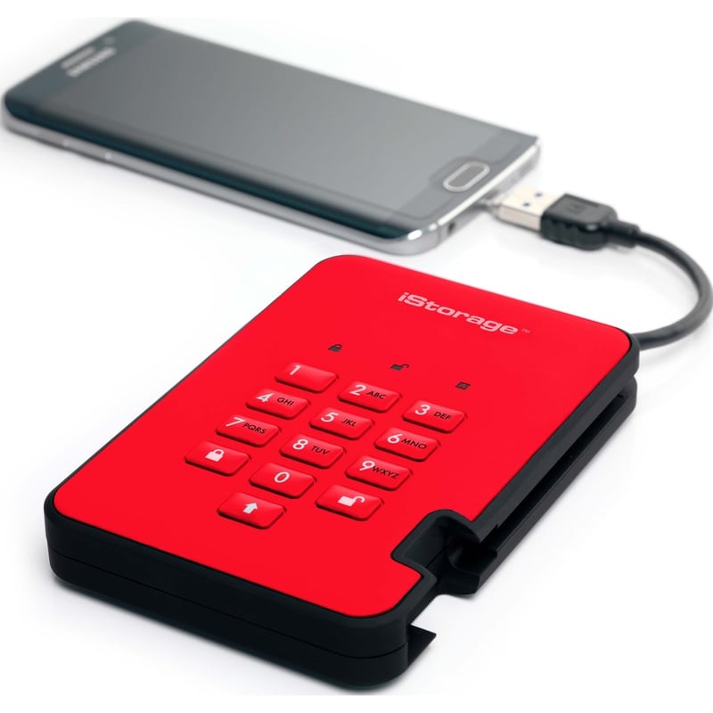 iStorage diskAshur2 SSD 1 TB Secure Portable Solid State Drive | Red | Incorporated Common Criteria EAL 5+ | PIN protected | AES-XTS 256-bit Full Disk Hardware Encryption | Dust/Water Resistant | TAA Compliant - Thumbnail 5