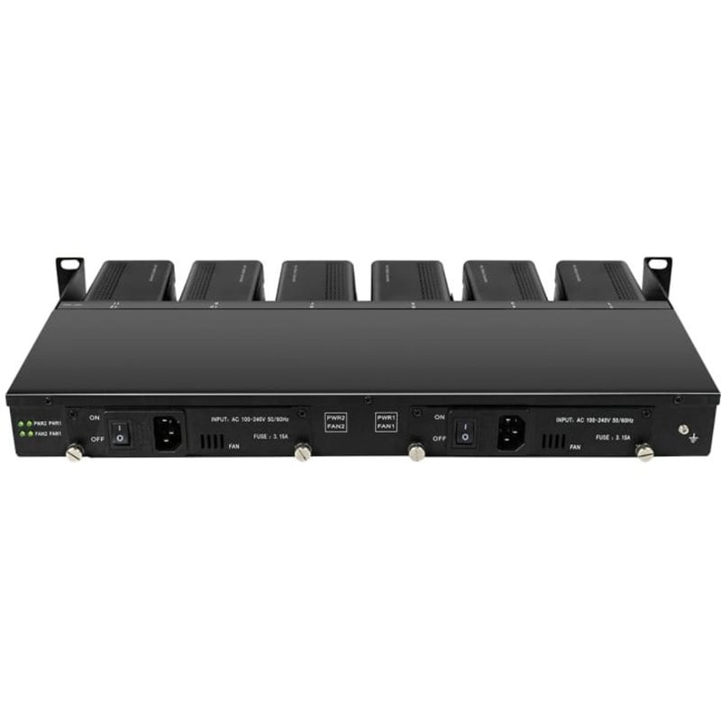 Axiom Mini-Media Converter Rack Mount Chassis - 1U, 12 Slots, Dual AC 220v - Thumbnail 3