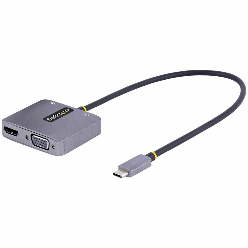 StarTech.com USB C Video Adapter, USB C to HDMI VGA Multiport Adapter, 3.5mm Audio, 4K 60Hz HDR, 100W PD 3.0 PT, USB C Display Adapter - Thumbnail 1