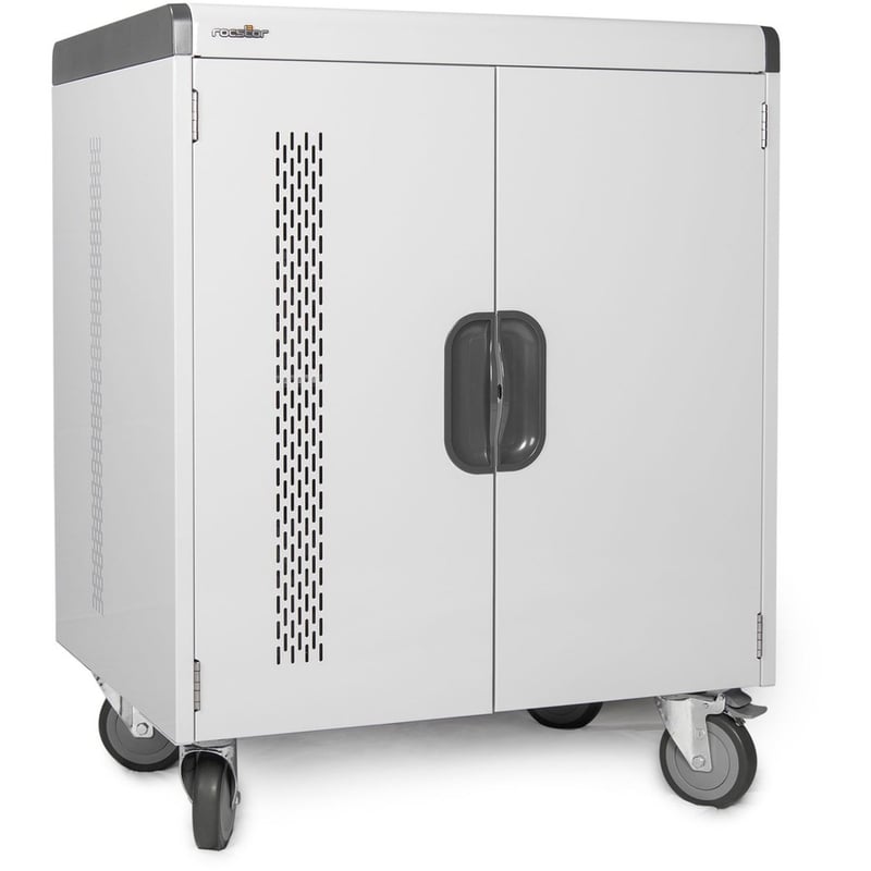 Rocstor Volt V32 Charging Cart with Intelligent Power Charging - Up to 32 Device - Intelligent Power Charging Cart for Notebooks, Chromebook, MacBook, and Macbook Pro - 3 Shelves - 4 Heavy Duty 5" Medical Grade - Thumbnail 2