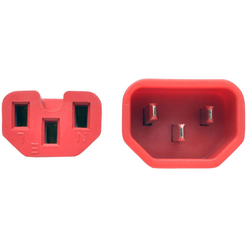 Eaton Tripp Lite Series Power Cord C14 to C15 - Heavy-Duty, 15A, 250V, 14 AWG, 3 ft. (0.91 m), Red - Thumbnail 3