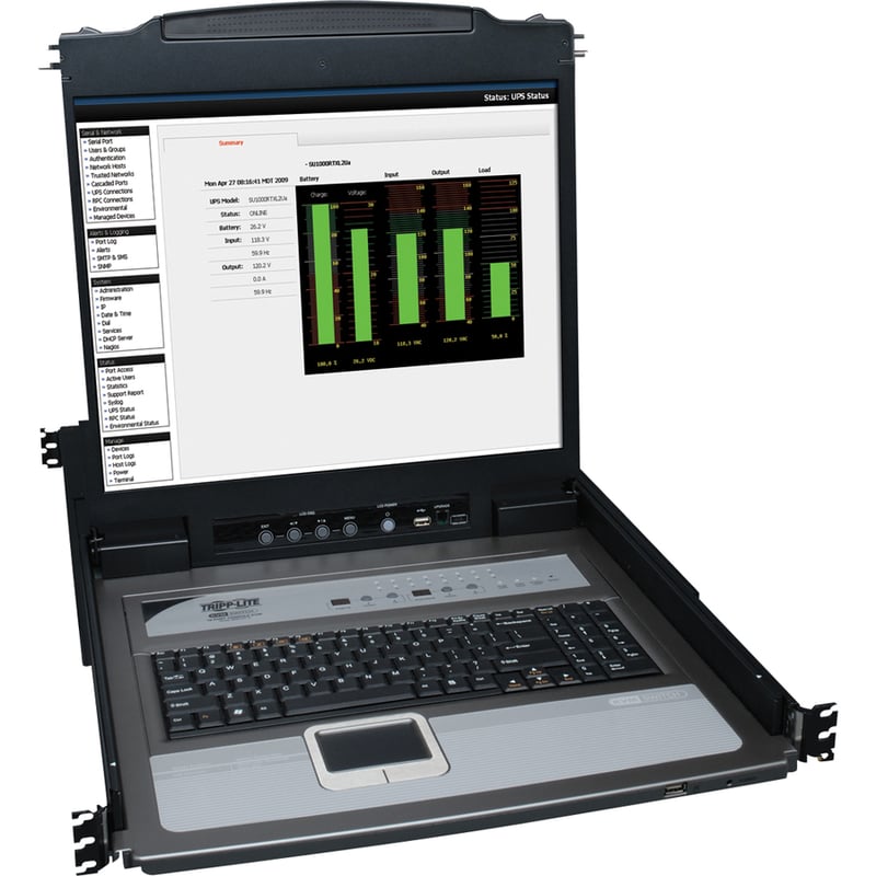 Tripp Lite by Eaton NetDirector 16-Port 1U Rack-Mount Console KVM Switch with 19-in. LCD + 8 PS2/USB Combo Cables - Thumbnail 5