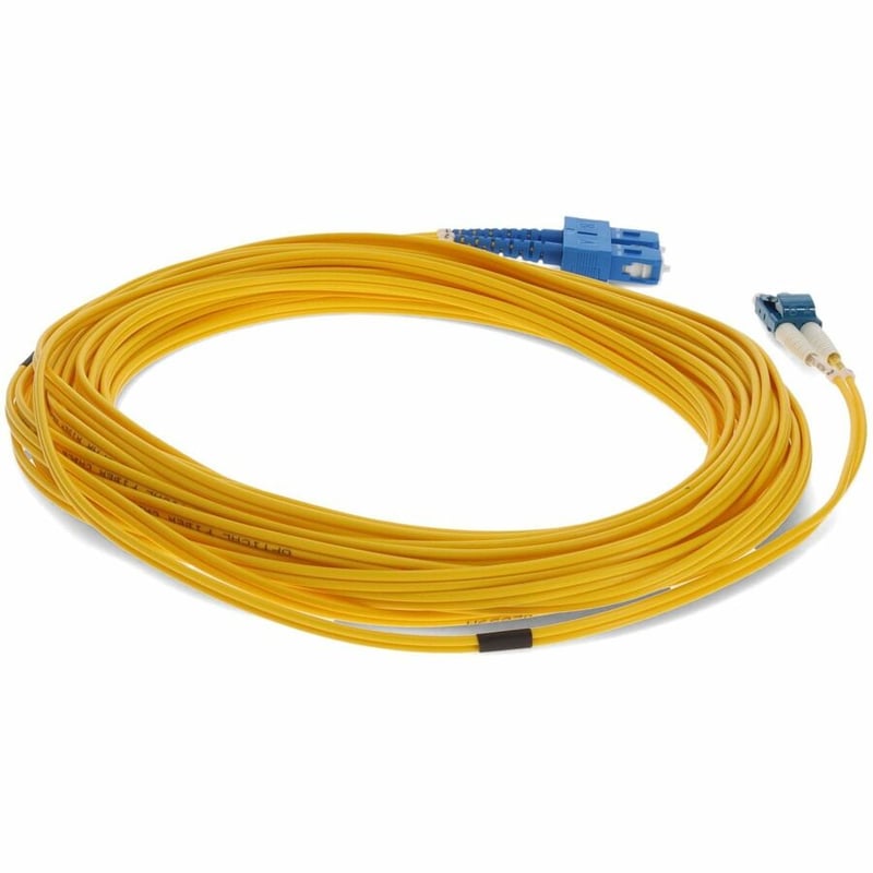 AddOn 18m SC to LC Yellow OS2 Duplex OFNR (Riser-Rated) TAA SMF Fiber Patch Cable - Thumbnail 5