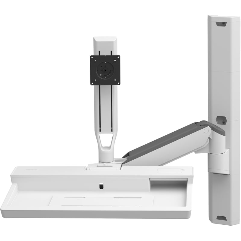 Ergotron CareFit Wall Mount for Keyboard, Monitor, Mount Extension, LCD Display - White - Thumbnail 1