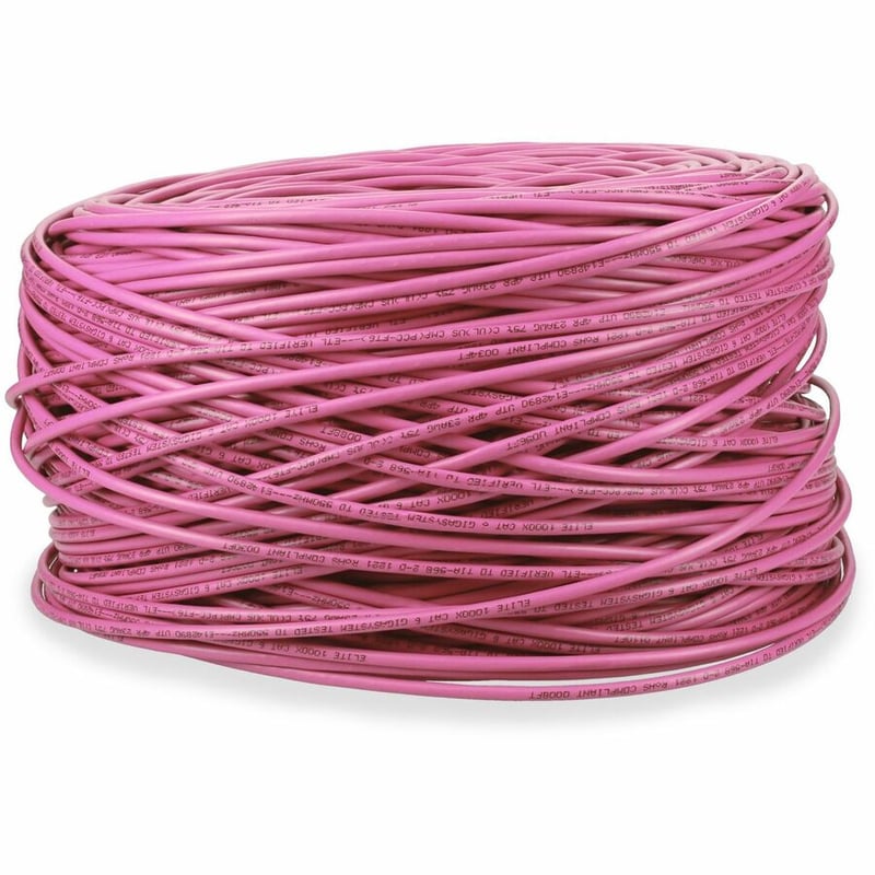 AddOn 1000ft Non-Terminated Pink CAT 6 Plenum-Rated Bulk Cable TAA - Thumbnail 2
