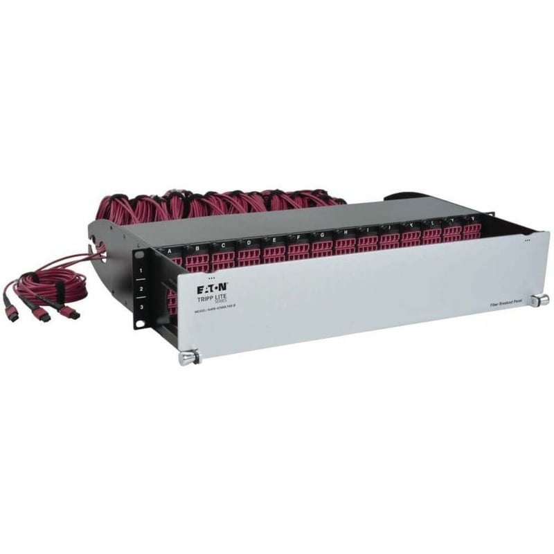 Eaton Tripp Lite Series 40/100Gb Fiber Breakout Patch Panel, 40Gb to 4 x 10Gb, 100Gb to 4 x 25Gb, 42 MTP QSFP to 168 LC Duplex OM4 50/125 Multimode Ports, 2U - Thumbnail 1