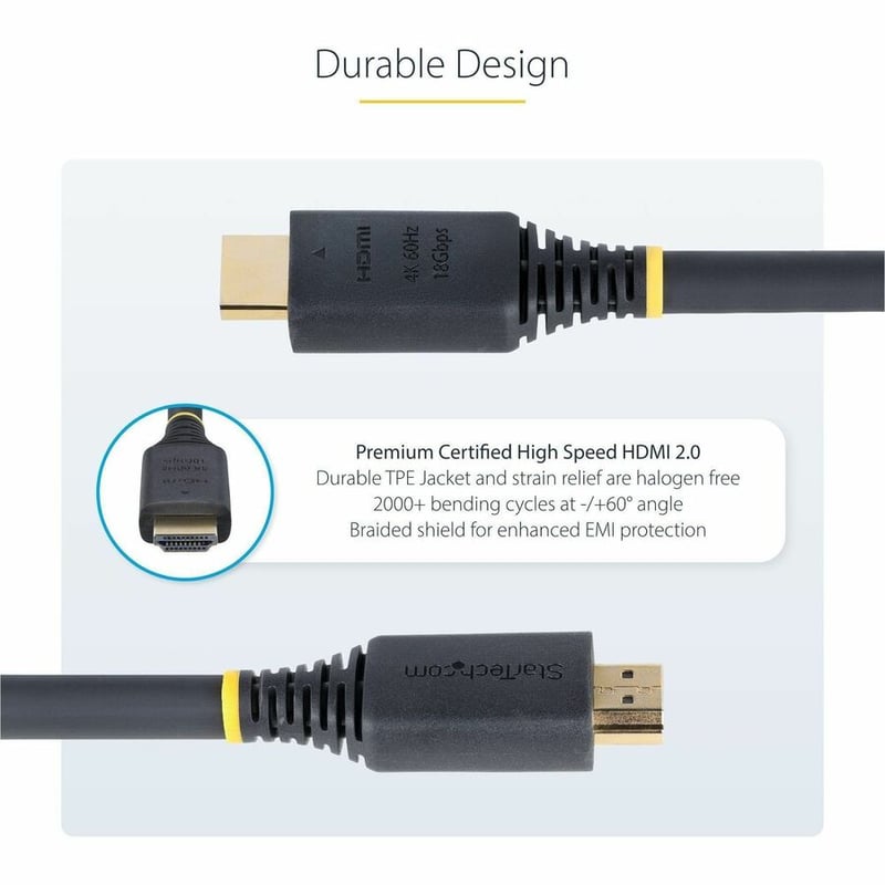 PREMIUM CERTIFIED HDMI CABLE 5M HDMI CORD/4K 60HZ/HDR10/ARC - Thumbnail 4
