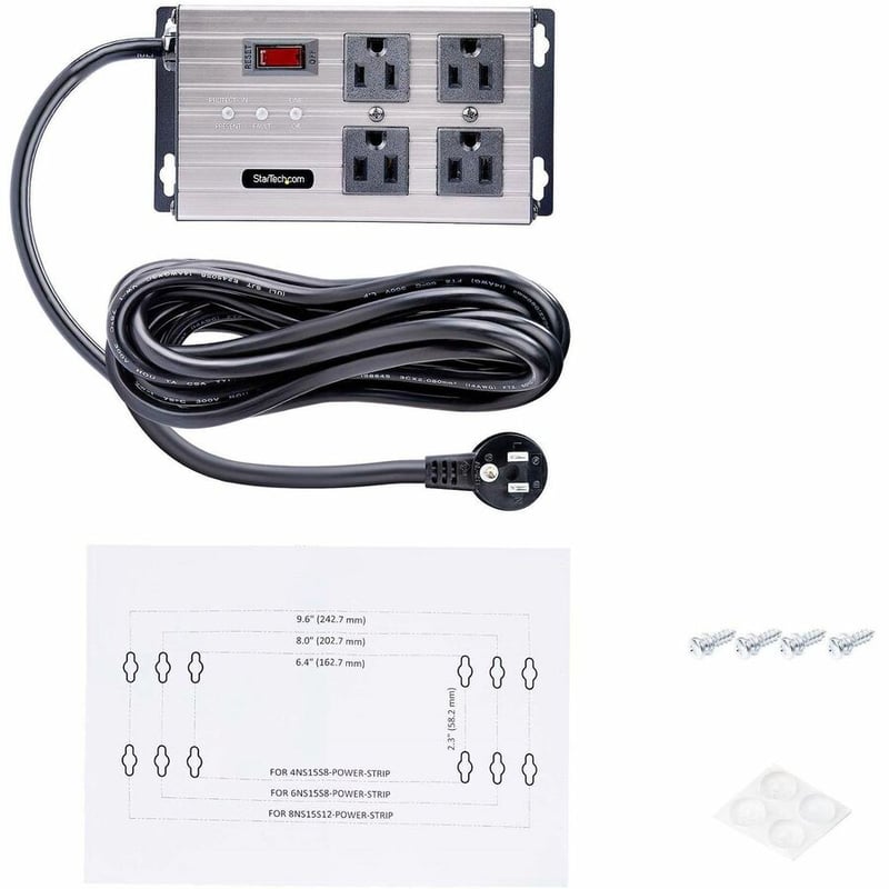 4-PORT INDUSTRIAL POWER STRIP - SURGE PROTECTION MOUNTABLE PDU