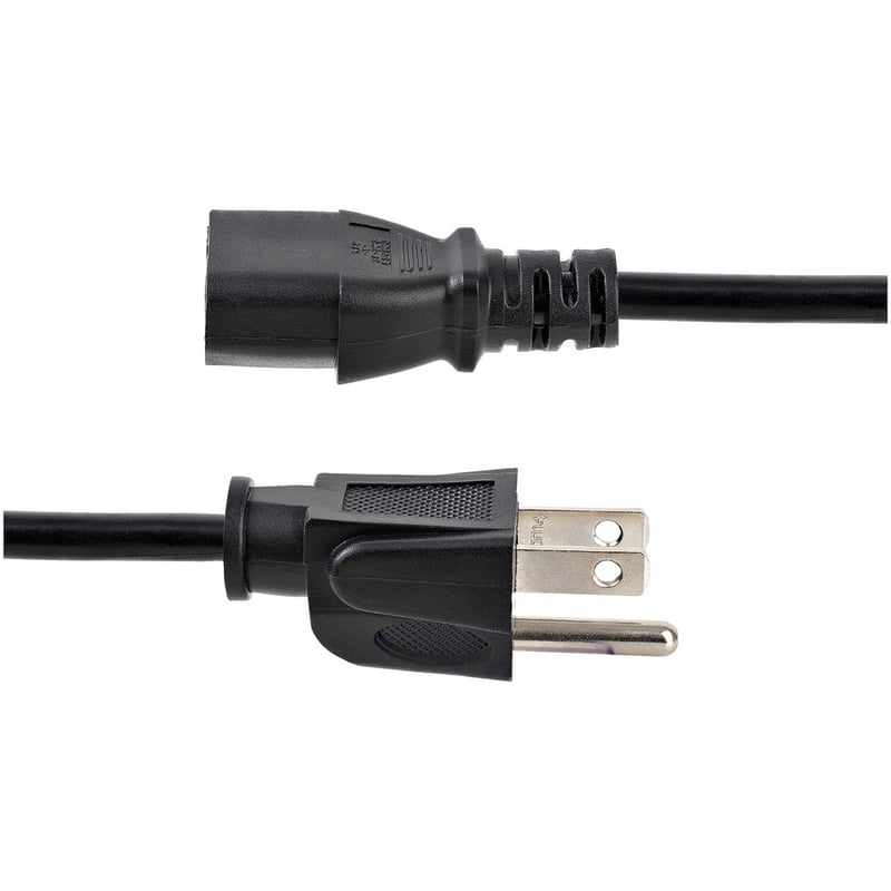 StarTech.com 3ft (1m) Heavy Duty Power Cord, NEMA 5-15P to C13, 15A 125V, 14AWG, Replacement AC Computer Power Cord, PC Power Supply Cable - Thumbnail 4